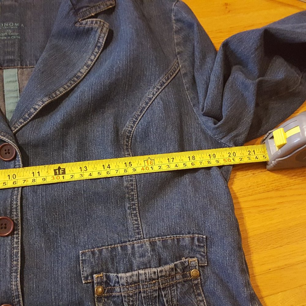 Women's Sonoma Cotton Denim Jean Jacket Blazer XL - Picture 8 of 13